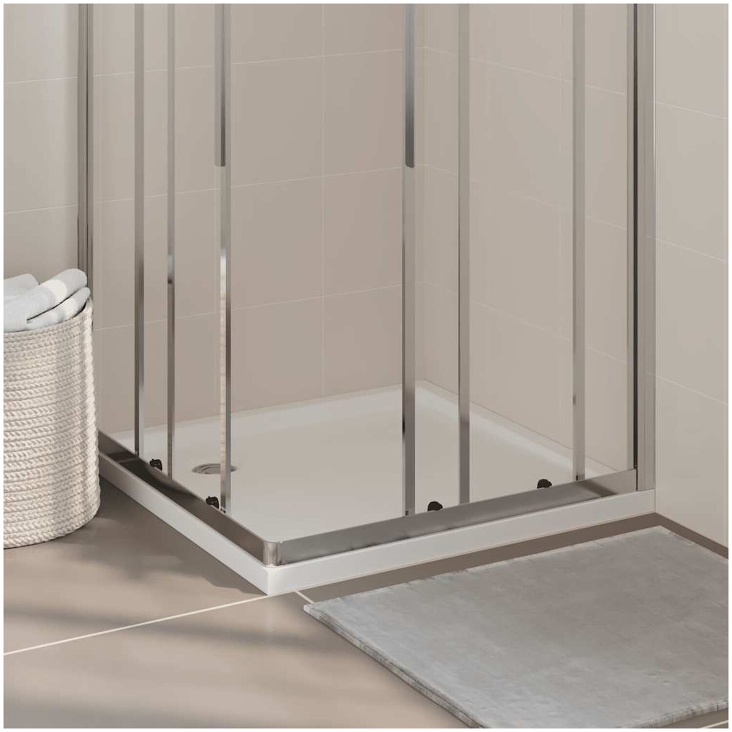 Duschkar vidaxl - Fyrkantigt abs vit 80 x cm med glasfiberförstärkning