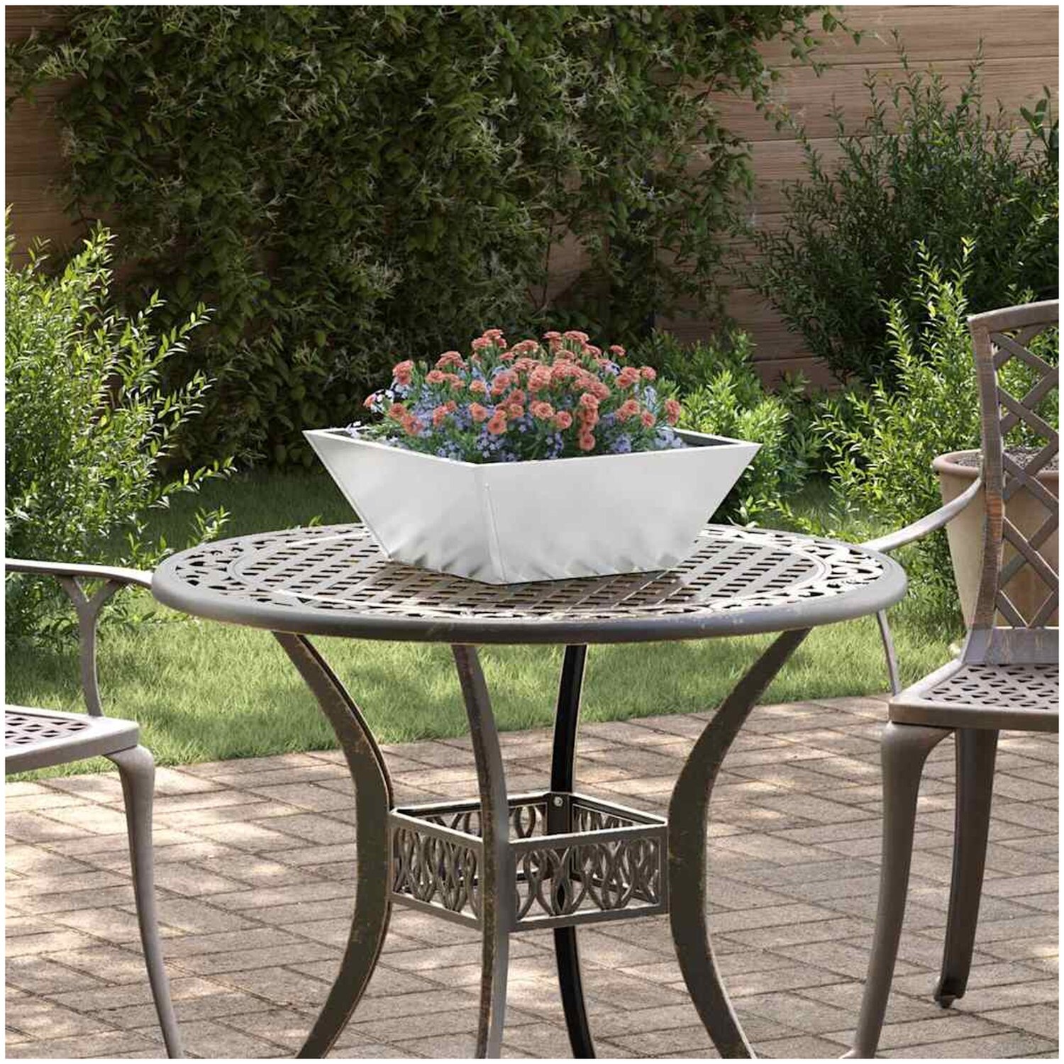 Stålplanter vidaxl - Galvaniserat stål dekorativa inslag 40 x 15 cm silver metall