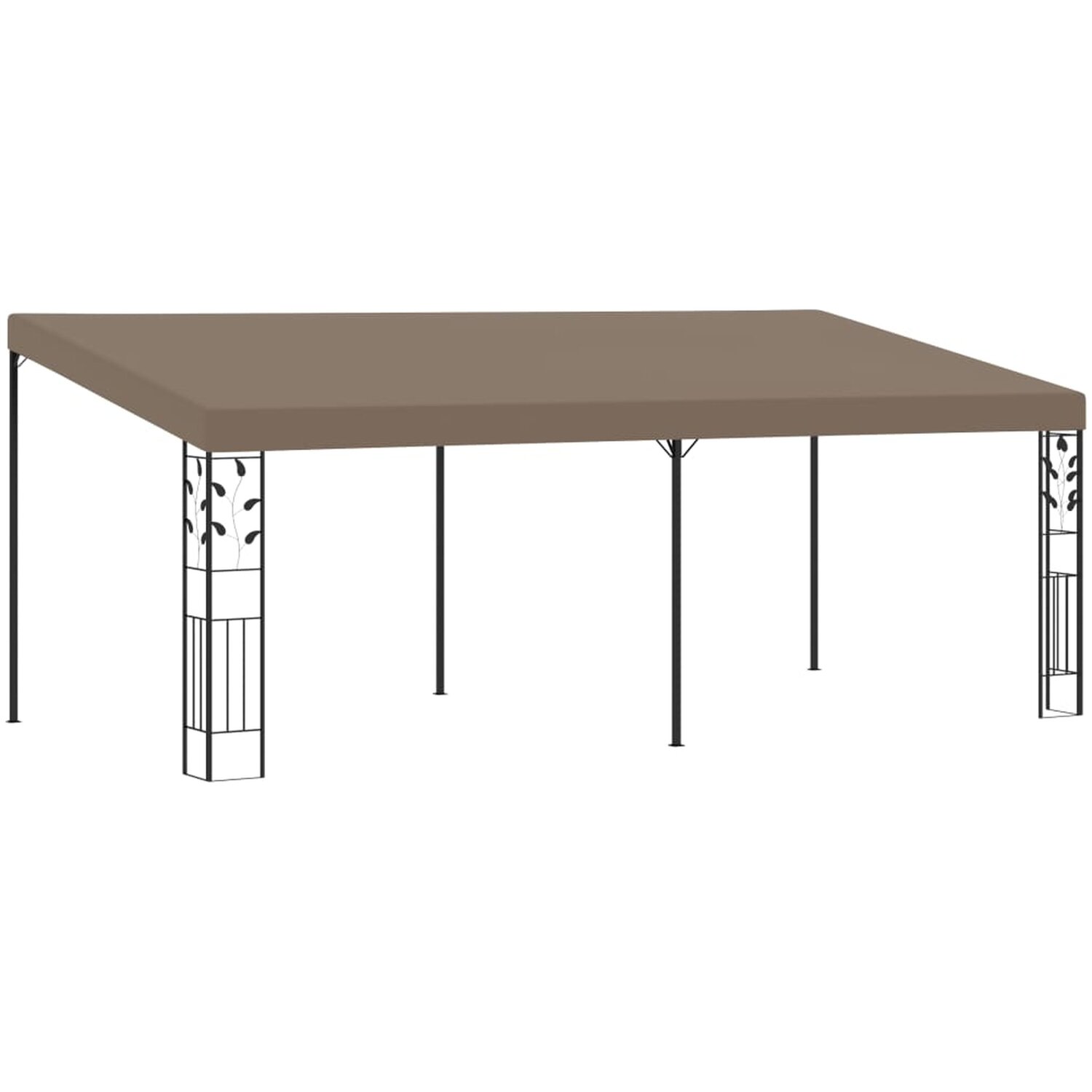Paviljong vidaxl - Väggmonterad taupe 6 x 3 2.5 m pulverlackerat stål, tyg 100 polyester
