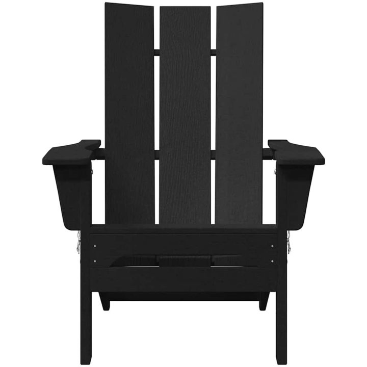 vikbar Adirondackstol Svart 74,5x80,5x90 cm HDPE vidaXL 74,5 x 80,5 x 92 cm – bild 4