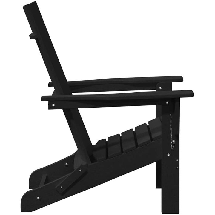 vikbar Adirondackstol Svart 74,5x80,5x90 cm HDPE vidaXL 74,5 x 80,5 x 92 cm – bild 5