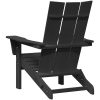 vikbar Adirondackstol Svart 74,5x80,5x90 cm HDPE vidaXL 74,5 x 80,5 x 92 cm – miniatyr 6