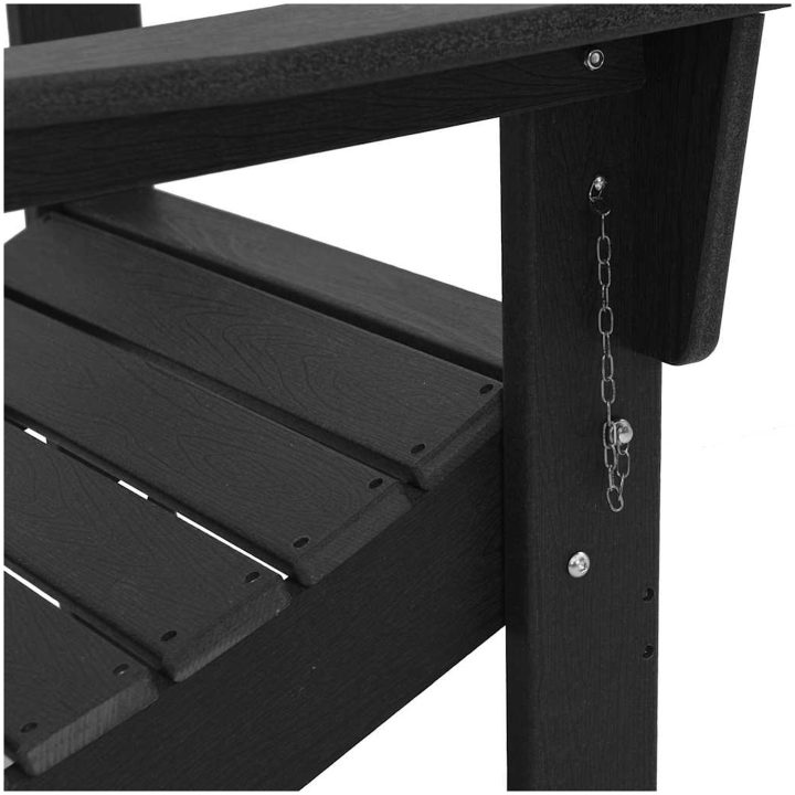 vikbar Adirondackstol Svart 74,5x80,5x90 cm HDPE vidaXL 74,5 x 80,5 x 92 cm – bild 7