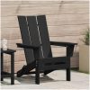 vikbar Adirondackstol Svart 74,5x80,5x90 cm HDPE vidaXL 74,5 x 80,5 x 92 cm – miniatyr 1