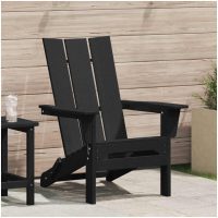 vikbar Adirondackstol Svart 74,5x80,5x90 cm HDPE vidaXL