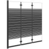 Vikbar duschvägg 3 paneler ESG svart vidaXL 130 x 130 cm – miniatyr 2