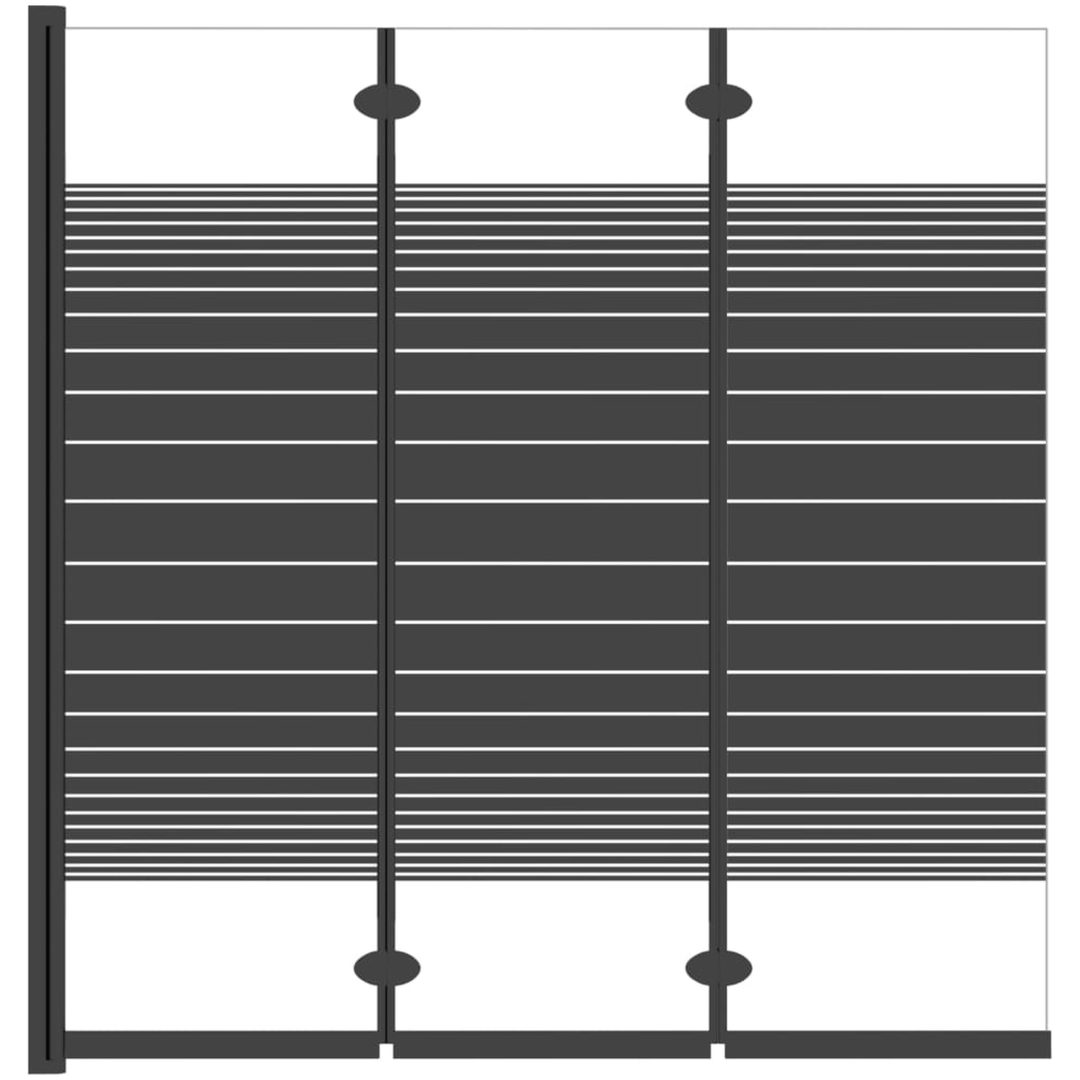 Vikbar duschvägg 3 paneler ESG svart vidaXL 130 x 130 cm – bild 4