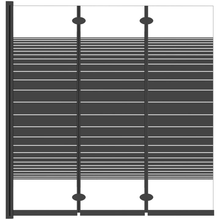 Vikbar duschvägg 3 paneler ESG svart vidaXL 130 x 130 cm – bild 4