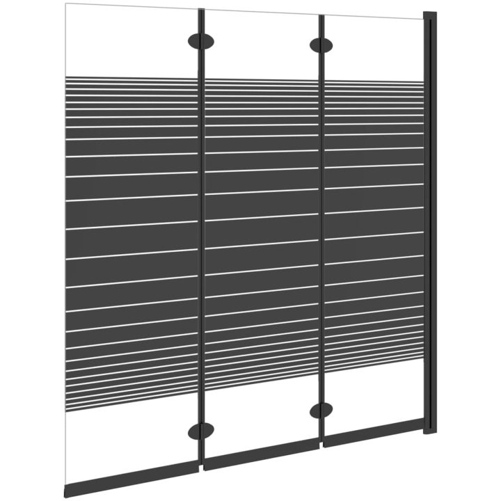 Vikbar duschvägg 3 paneler ESG svart vidaXL 130 x 130 cm – bild 7