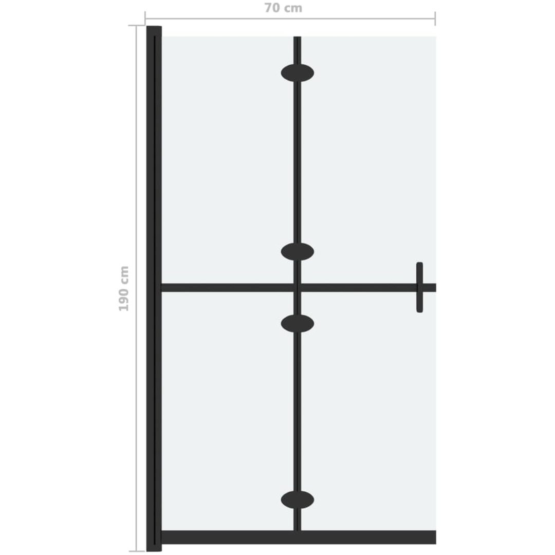 Vikbar duschvägg med frostat ESG-glas vidaXL 70 x 190 cm – bild 7