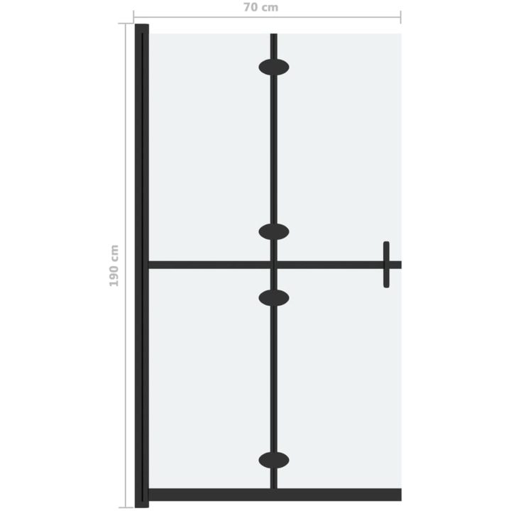 Vikbar duschvägg med frostat ESG-glas vidaXL 70 x 190 cm – bild 7