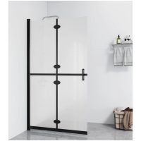 Vikbar duschvägg med frostat ESG-glas vidaXL