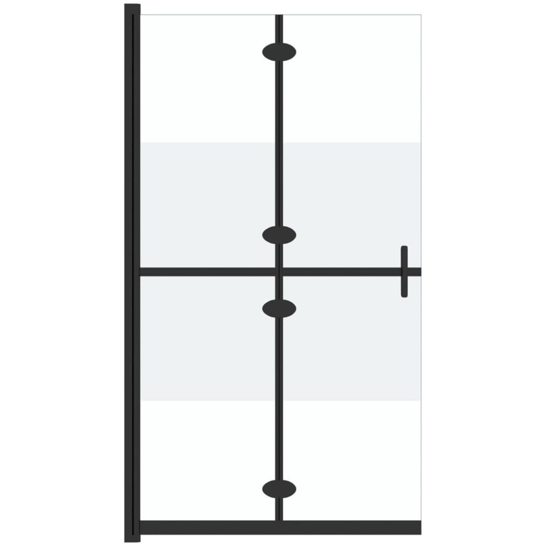 Vikbar duschvägg med halvfrostat ESG-glas vidaXL 70 x 190 cm – bild 2