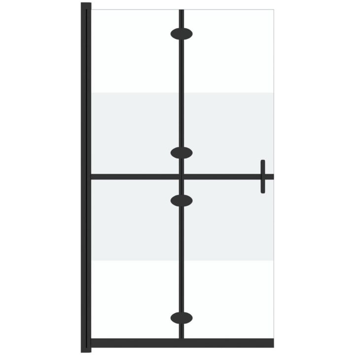 Vikbar duschvägg med halvfrostat ESG-glas vidaXL 70 x 190 cm – bild 2