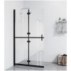 Vikbar duschvägg med halvfrostat ESG-glas vidaXL 70 x 190 cm – miniatyr 1