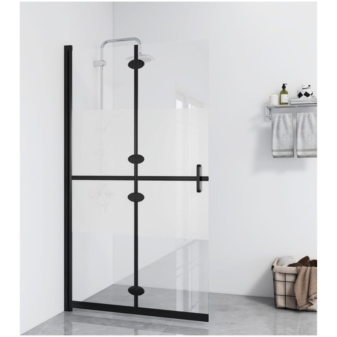Vikbar duschvägg med halvfrostat ESG-glas vidaXL 70 x 190 cm