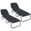 vikbar solstol 2 st portabel svart 600D Oxford tyg vidaXL Standard – miniatyr 2