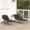 vikbar solstol 2 st portabel svart 600D Oxford tyg vidaXL Standard – miniatyr 3