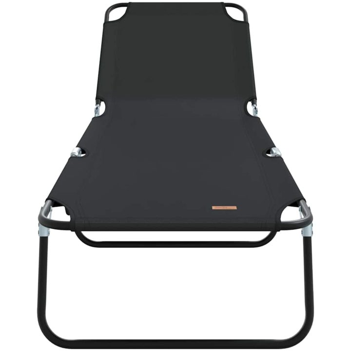 vikbar solstol 2 st portabel svart 600D Oxford tyg vidaXL Standard – bild 5