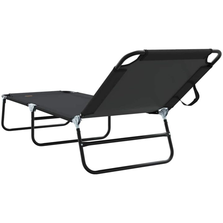 vikbar solstol 2 st portabel svart 600D Oxford tyg vidaXL Standard – bild 7