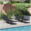 vikbar solstol 2 st portabel svart 600D Oxford tyg vidaXL Standard – miniatyr 1