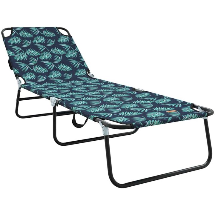 Vikbar Solstol Portabel Blommönster 600D Oxford Tyg vidaXL Fullstorlek – bild 2