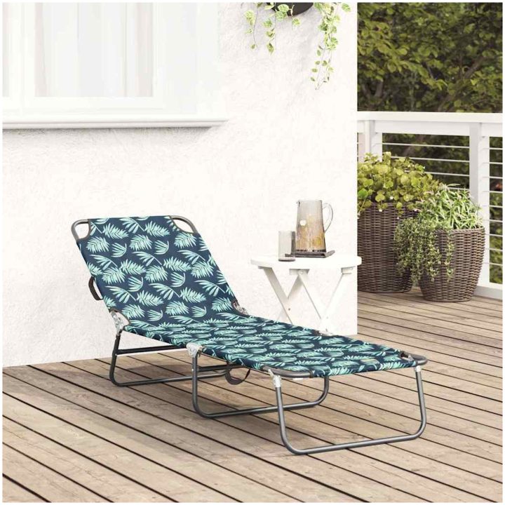 Vikbar Solstol Portabel Blommönster 600D Oxford Tyg vidaXL Fullstorlek – bild 3
