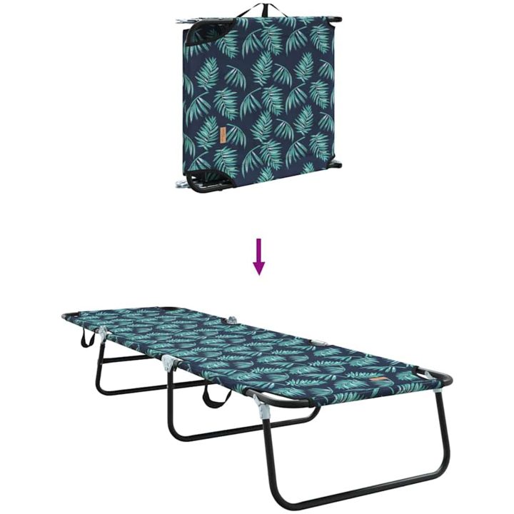 Vikbar Solstol Portabel Blommönster 600D Oxford Tyg vidaXL Fullstorlek – bild 8
