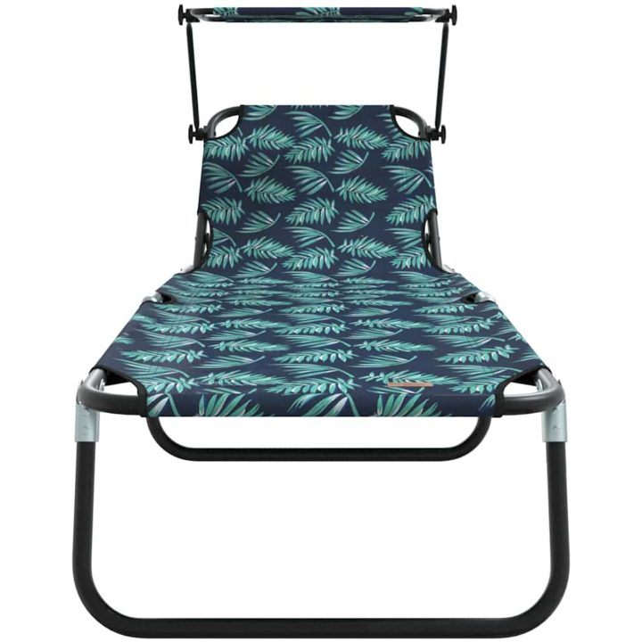vikbara solstol med bladmönster 600D Oxford tyg vidaXL Standard – bild 4