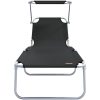 Vikbara solstolar 2 st med tak Svart 600D Oxford tyg vidaXL Standard – miniatyr 5
