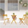 Vikbara Trädgårdstolar 2 st Senapsgul Stål vidaXL Compact – miniatyr 3