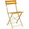 Vikbara Trädgårdstolar 2 st Senapsgul Stål vidaXL Compact – miniatyr 4