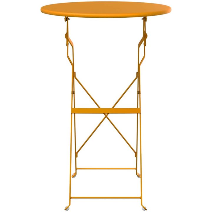 Vikbart Bistrobord Senapsgul 50x71 cm Pulverlackerad Stål vidaXL 50 x 50 x 71 cm – bild 4