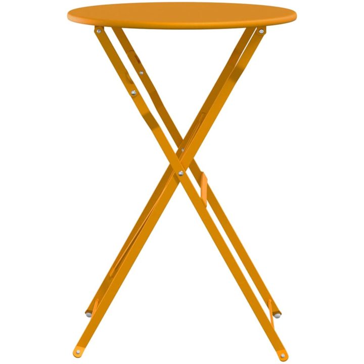 Vikbart Bistrobord Senapsgul 50x71 cm Pulverlackerad Stål vidaXL 50 x 50 x 71 cm – bild 5