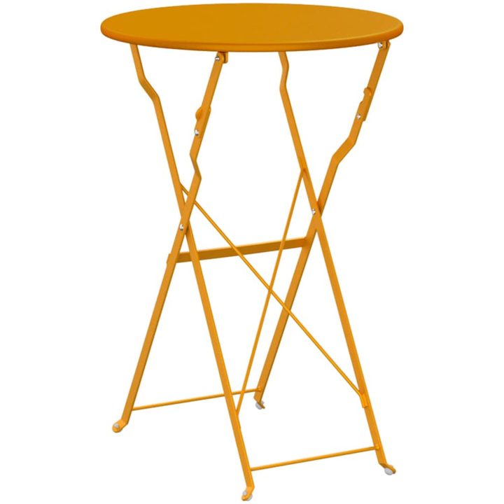 Vikbart Bistrobord Senapsgul 50x71 cm Pulverlackerad Stål vidaXL 50 x 50 x 71 cm – bild 6