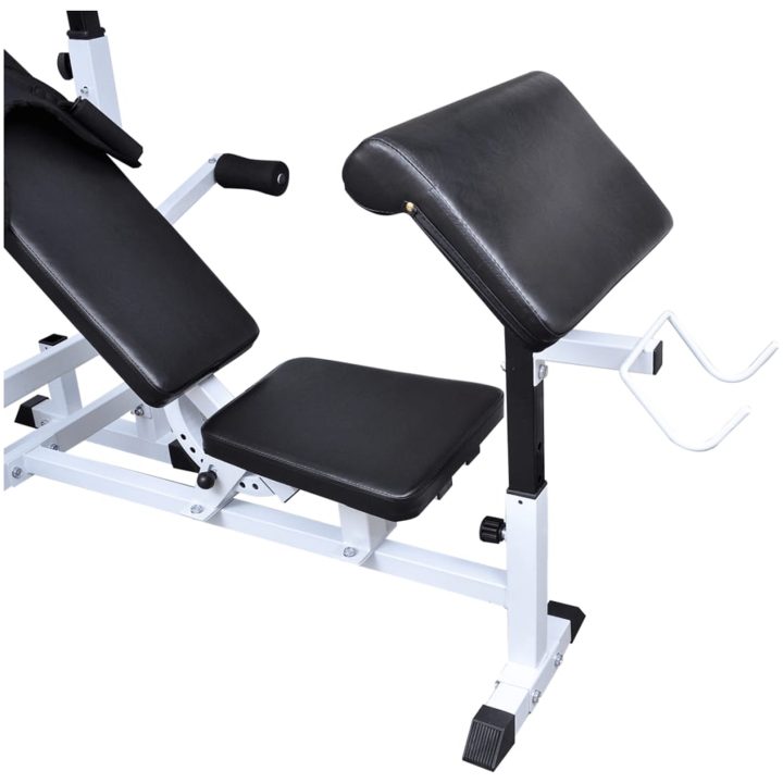 Viktbänk set med viktställning skivstång och hantlar 90 kg vidaXL – bild 4