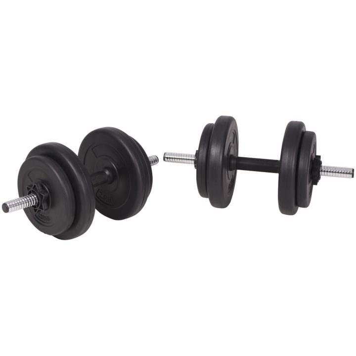 Viktbänk set med viktställning skivstång och hantlar 90 kg vidaXL – bild 10