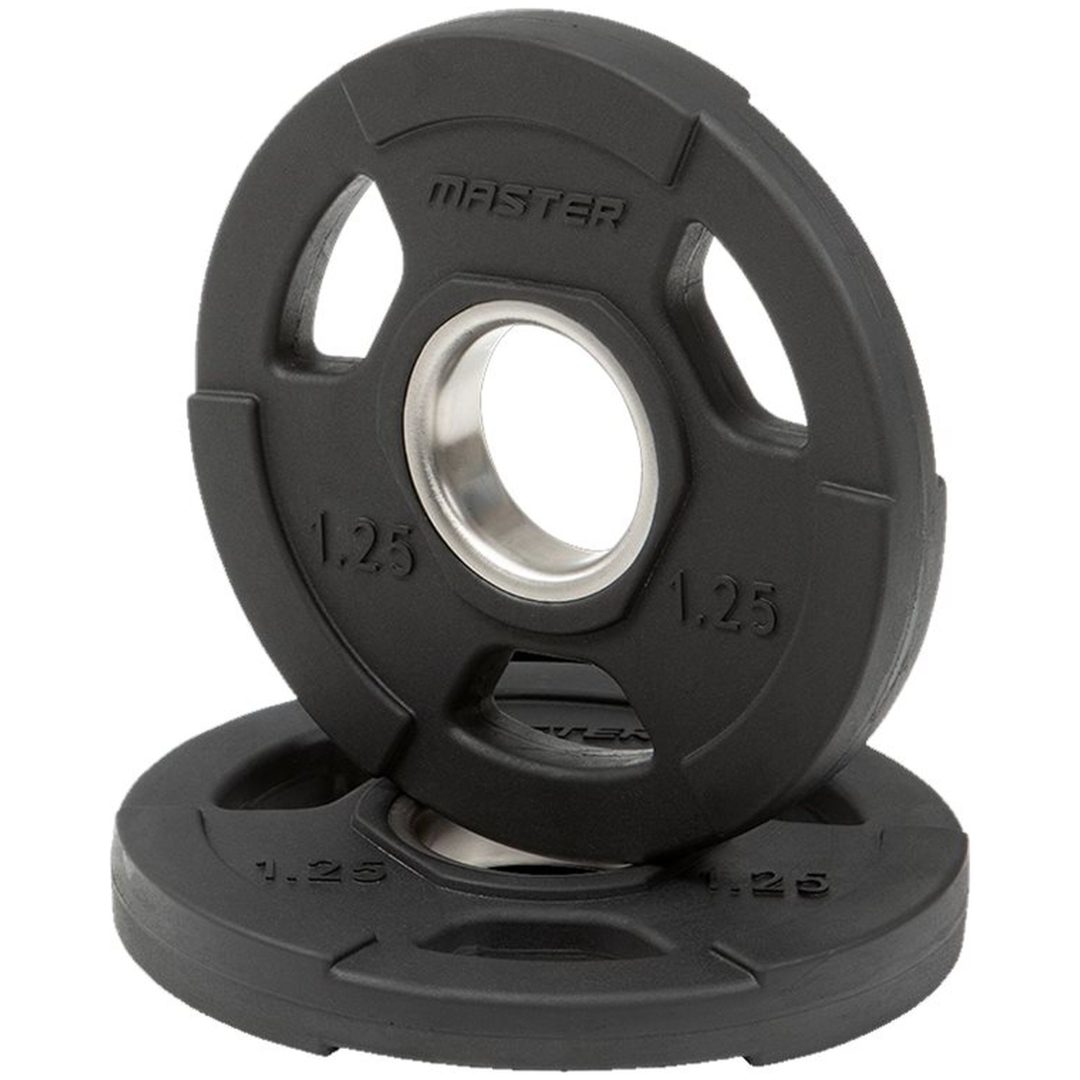 Viktskiva 50mm svart gummi Master Fitness 1,25 kg