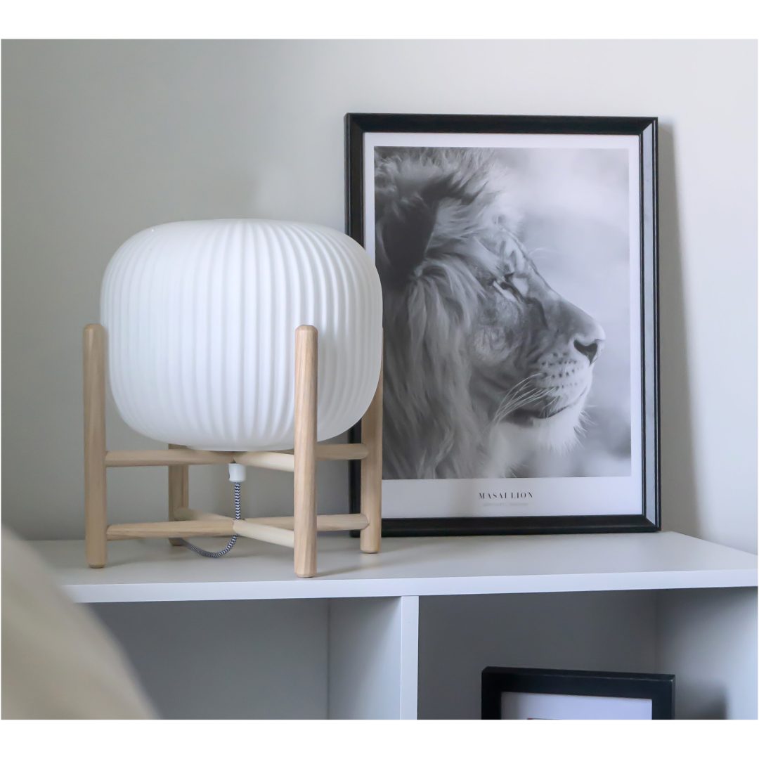 Vinda Bordlampa, Stor, Trä/vit ANETA HOME Sockel E27 Trä /Vit – bild 6