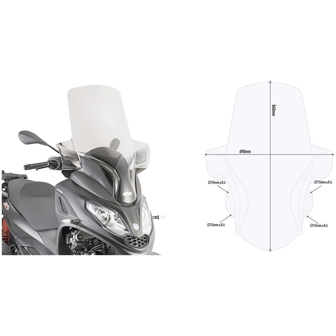 Vindavvisare D5614ST Givi Piaggio MP3 300 HPE
