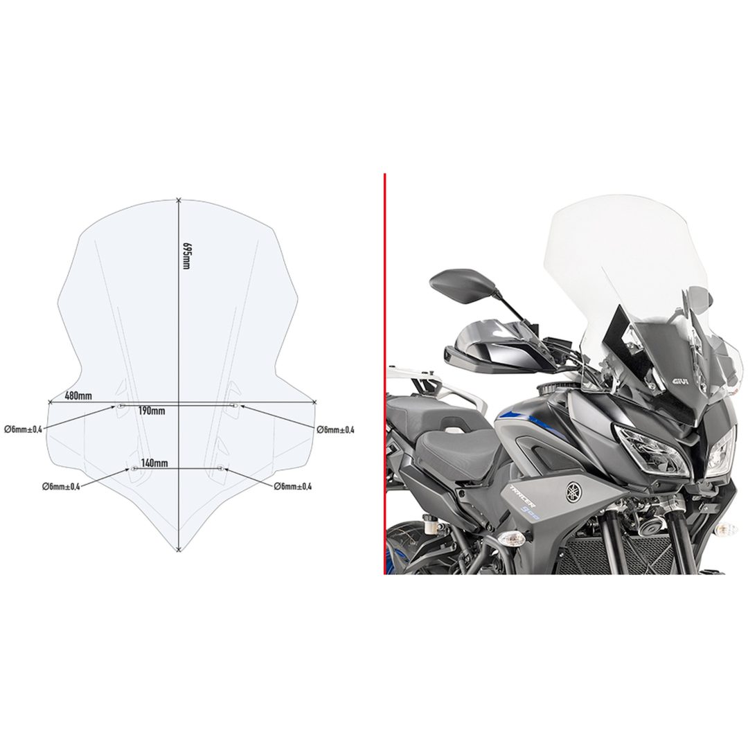 Vindruta 2139DT Transparent Givi Yamaha Tracer