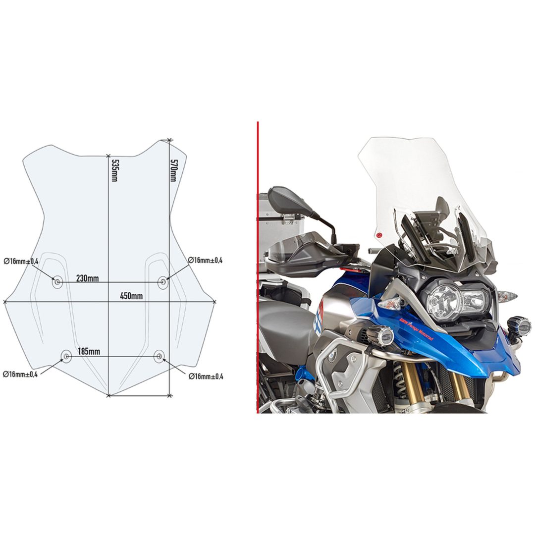Vindruta 5124DT Transparent Givi R1200GS / R1250GS (2016-2019)