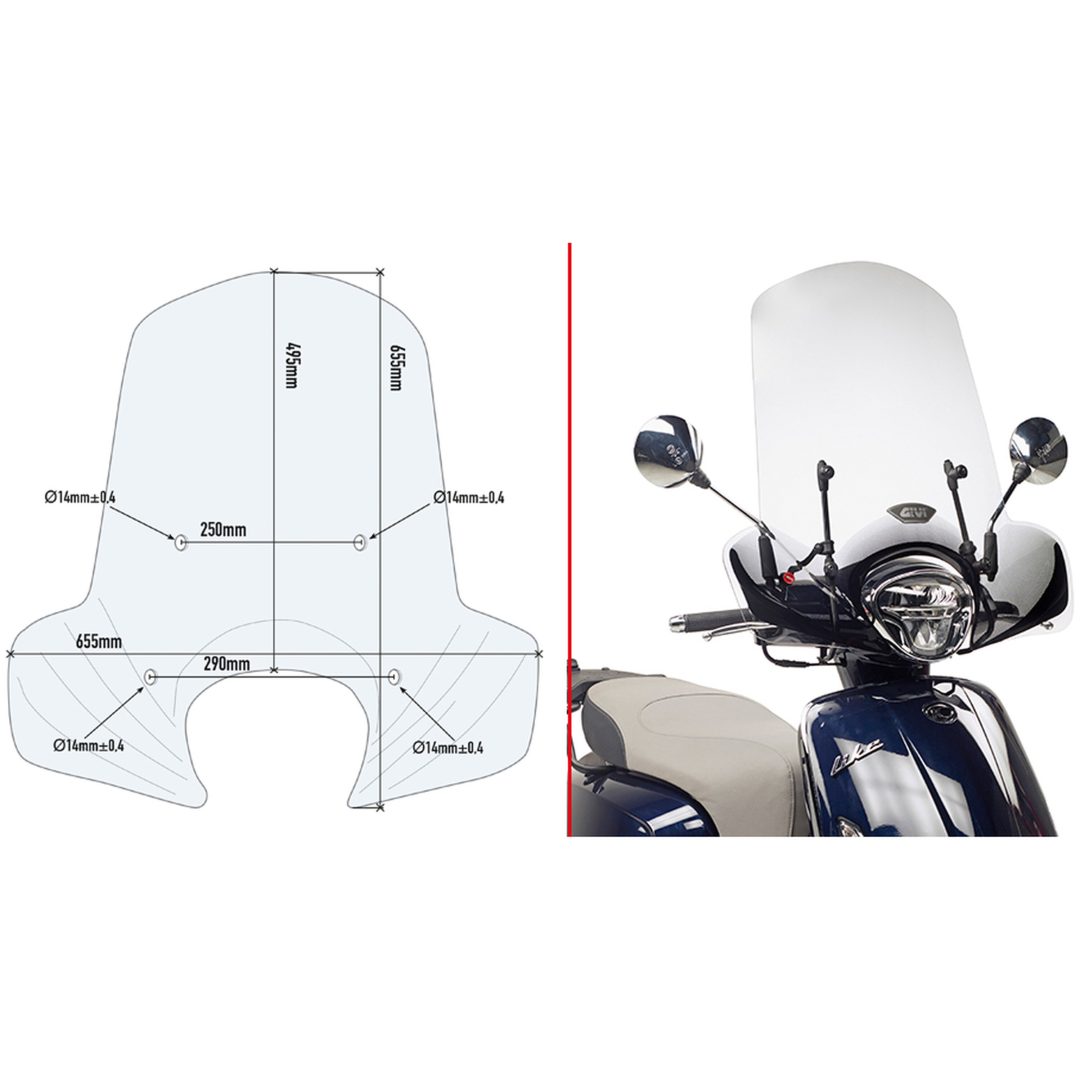 Vindruta 6109A Givi Kymco Like 125 (2017)