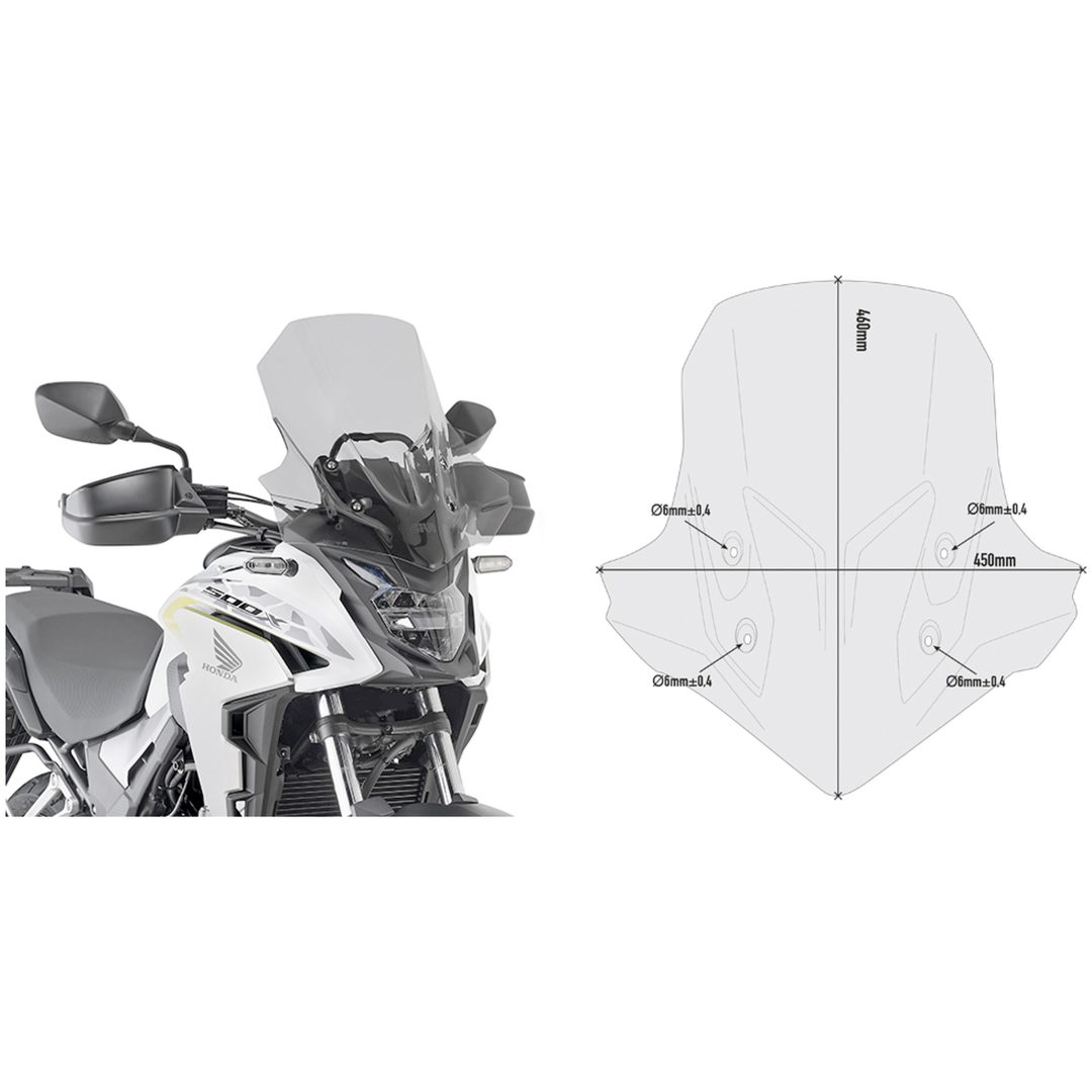 Vindruta D1171S Rökfärgad Givi D1171S