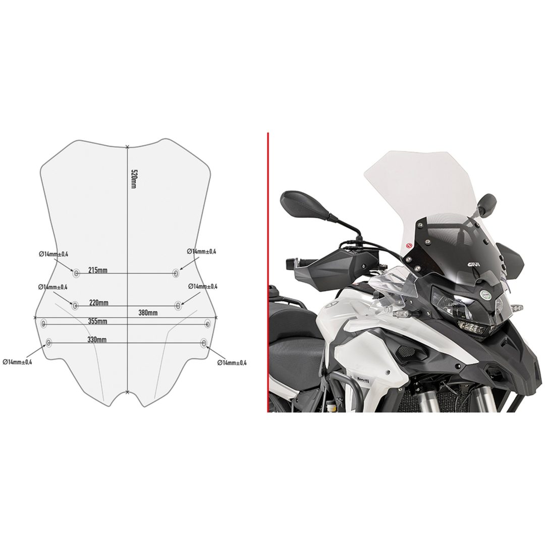 Vindruta D8703ST Transparent Givi TRK502 (2017)