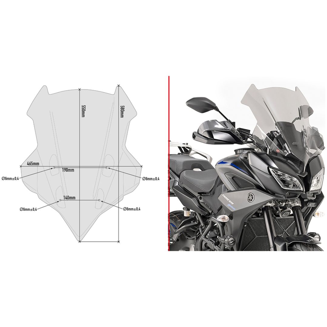Vindruta Rökfärgad Givi Tracer 900