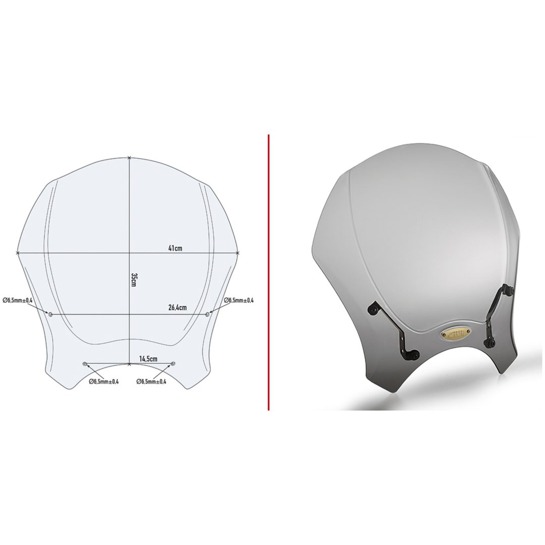 Vindruta universal Givi Universal