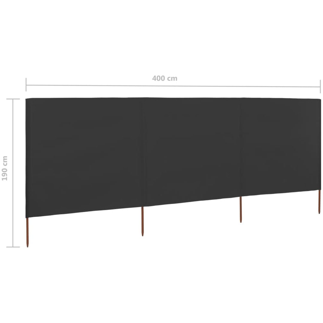 Vindskydd 3 paneler tyg antracit vidaXL 400 x 160 cm – bild 6