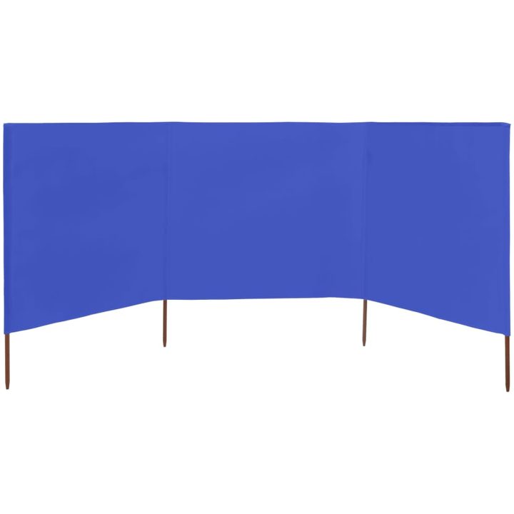 Vindskydd 3 paneler tyg azurblå vidaXL 400 x 120 cm – bild 3