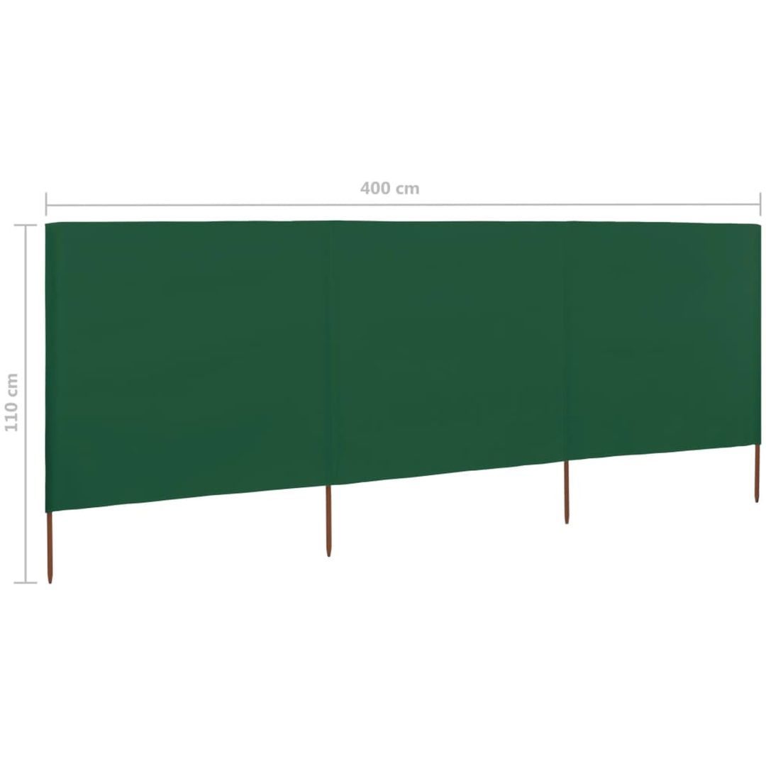 Vindskydd 3 paneler tyg grön vidaXL 400 x 80 cm – bild 6